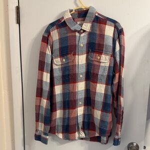 American Eagle Outfitters Indigo Plaid Shirt / flannel Red White Blue - Large